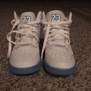 Blue and white Jordan’s